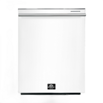 FORNO Espresso Package - 30" Electric Range, Range Hood and Dishwasher in White with Stainless Steel Handles