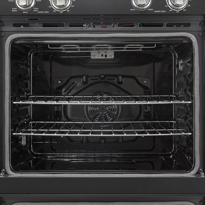 FORNO Espresso Vomero 30-Inch Electric Double Wall Oven, 10 Cu. Ft., Black with Stainless Steel Accents (FBOEL1324-30BLK)