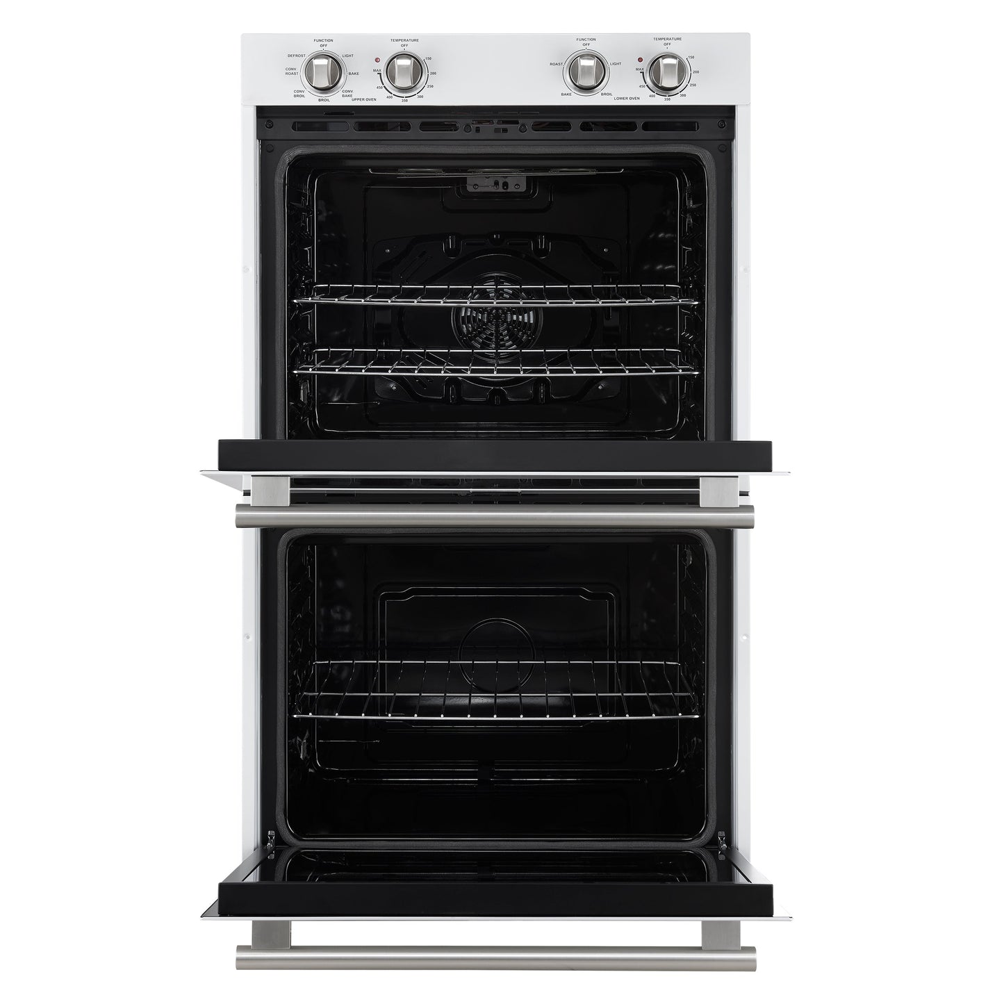 FORNO Espresso Vomero 30-Inch Electric Double Wall Oven, 10.0 cu. ft., White with Stainless Steel Accents (FBOEL1324-30WHT)