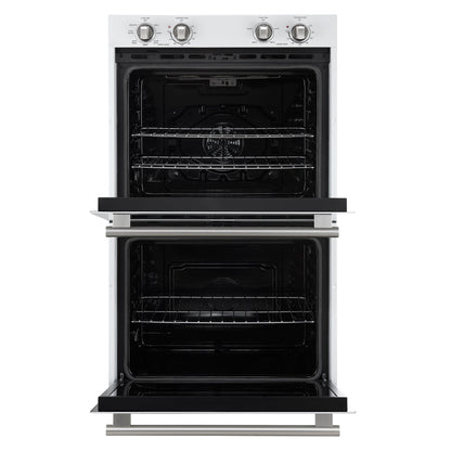 FORNO Espresso Vomero 30-Inch Electric Double Wall Oven, 10.0 cu. ft., White with Stainless Steel Accents (FBOEL1324-30WHT)