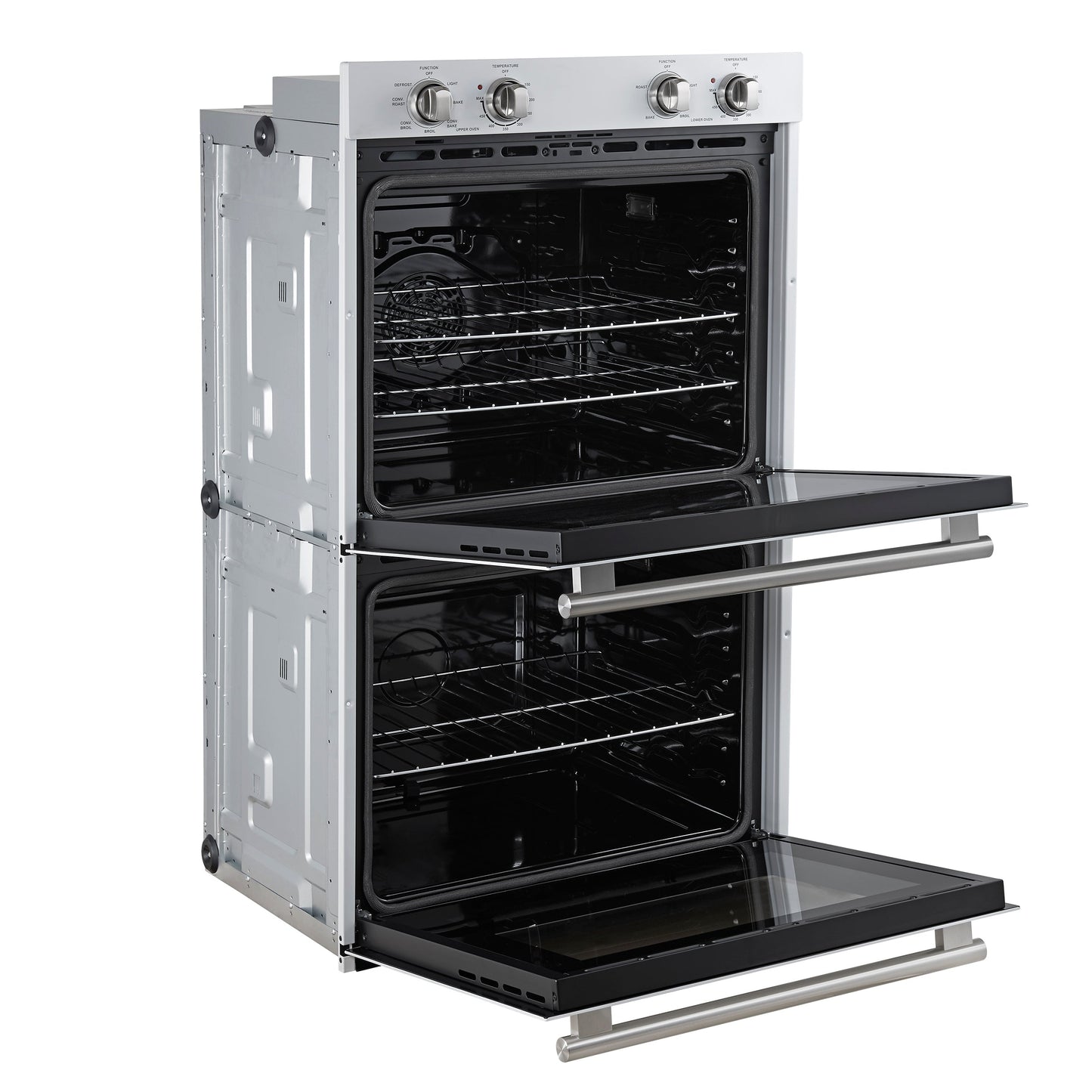 FORNO Espresso Vomero 30-Inch Electric Double Wall Oven, 10.0 cu. ft., White with Stainless Steel Accents (FBOEL1324-30WHT)