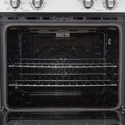 FORNO Espresso Vomero 30-Inch Electric Double Wall Oven, 10.0 cu. ft., White with Stainless Steel Accents (FBOEL1324-30WHT)