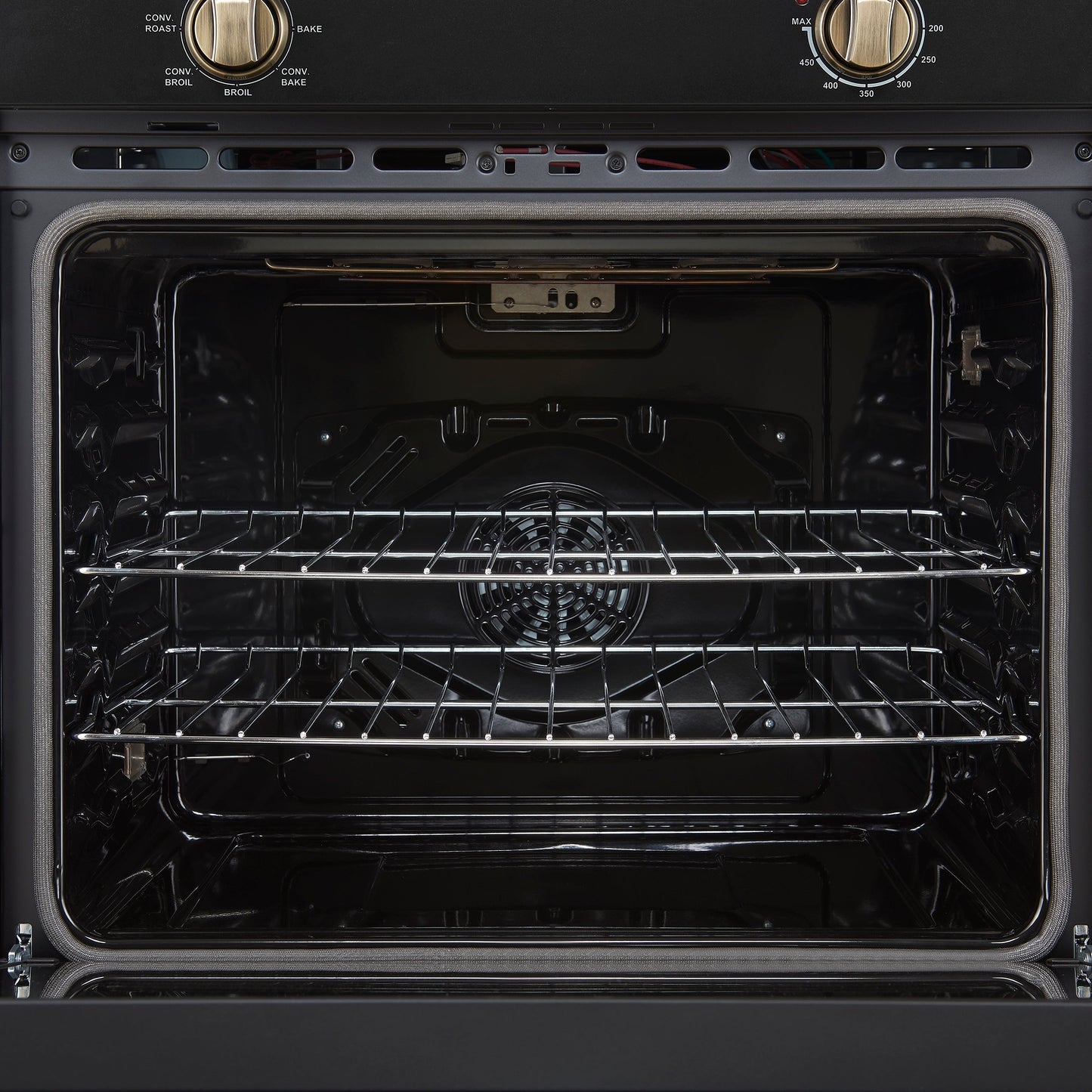 Forno Espresso Vomero 30-Inch Electric Single Wall Oven, 5.0 cu. ft., Black with Antique Brass Accents (Model FBOEL1370-30BLK)