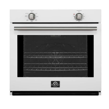 FORNO Espresso Vomero 30-Inch Electric Single Wall Oven, 5.0 Cu. Ft., White with Stainless Steel Accents (FBOEL1370-30WHT)