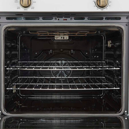 Forno Espresso Vomero 30-Inch Electric Single Wall Oven, 5.0 cu. ft., White with Antique Brass Accents (Model FBOEL1370-30WHT)