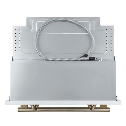 Forno Espresso Vomero 30-Inch Electric Single Wall Oven, 5.0 cu. ft., White with Antique Brass Accents (Model FBOEL1370-30WHT)