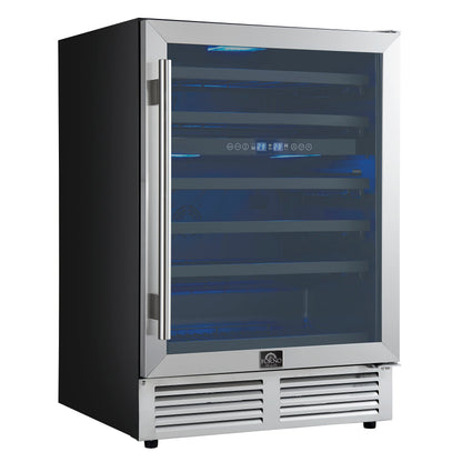 FORNO Bacchino 24-Inch Dual Zone Wine Cooler, 51-Bottle Capacity, Triple-Glass Door, Stainless Steel (FWCDR6634-24S)