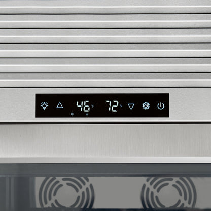 FORNO Abruzzo 48-Inch Dual Zone Wine Cooler, 24 cu.ft., 102-Bottle Capacity, Stainless Trim Shelves (Model FWCDR6611-48S)