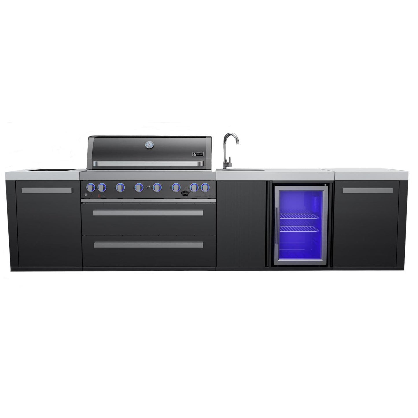 Mont Alpi 805 Black Stainless Steel Island Grill with Beverage Center, MAi805-BSSBEV