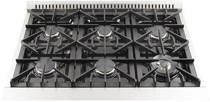 FORNO Appliance Package - 36 Inch Gas Range, Range Hood, Refrigerator, Microwave Drawer, Dishwasher, Wine Cooler, AP-FFSGS6244-36-9