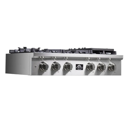 Forno Spezia 36-Inch Gas Rangetop with 6 Burners, Wok Ring, Griddle, Stainless Steel (FCTGS5751-36)