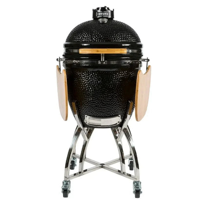 Coyote Asado Ceramic Grill with Stand and Side Shelves