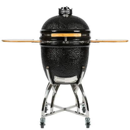 Coyote Asado Ceramic Grill with Stand and Side Shelves
