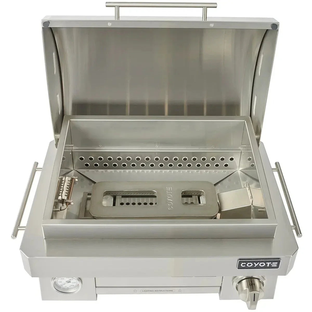 Coyote Portable Grill; Infinity burner up to 20,000 btu; LP Gas ONLY