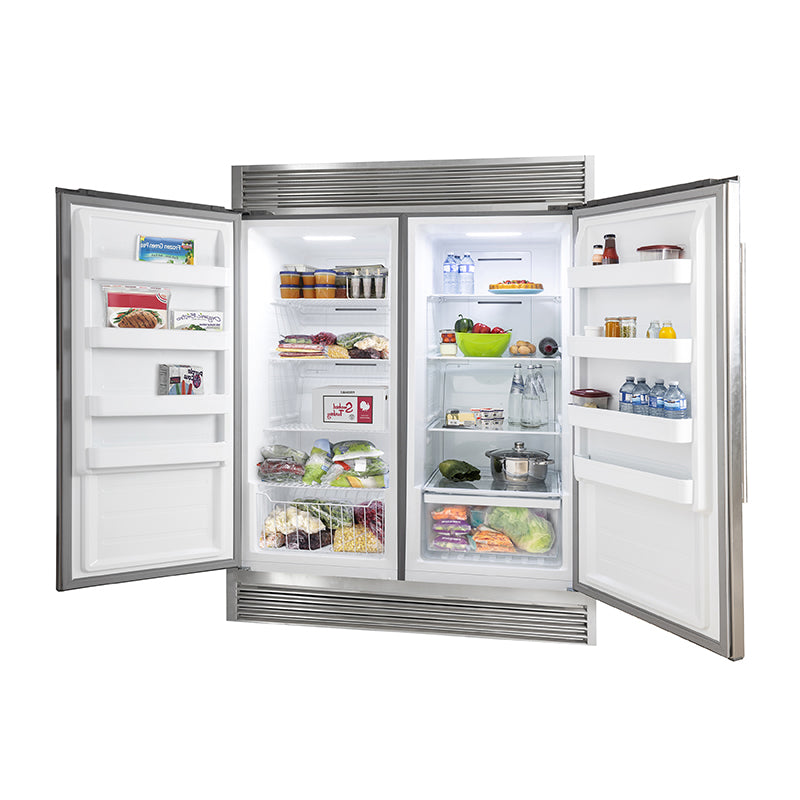 FORNO Appliance Package - 48" Gas Range, Range Hood, 60" Refrigerator, Dishwasher, Microwave Drawer, AP-FFSGS6239-48-8