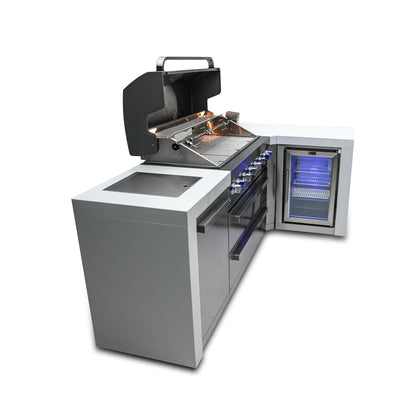Mont Alpi 805 Deluxe Island Grill with 90 Degree Corner and Fridge Cabinet, MAi805-D90FC