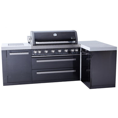 Mont Alpi 805 Black Stainless Steel Island Grill with 90 Degree Corner, MAi805-BSS90C