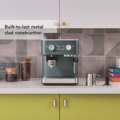 KitchenAid Semi-Automatic Espresso Machine with Burr Grinder in Juniper - 15 Bar Pump (KES6551JP)