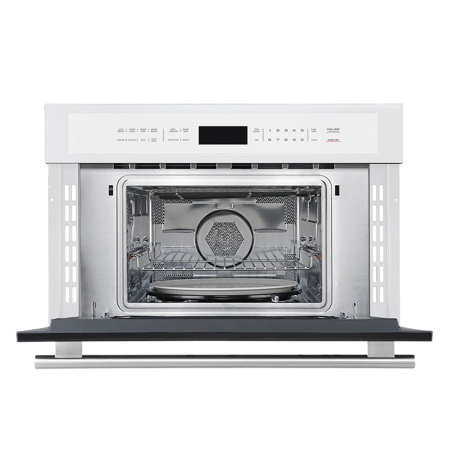 FORNO Oliena 30-Inch Built-In Microwave Oven, 1.6 Cu. Ft., White with Stainless Steel Handles (Model FMWDR3093-30WHT)