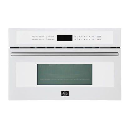 FORNO Oliena 30-Inch Built-In Microwave Oven, 1.6 Cu. Ft., White with Stainless Steel Handles (Model FMWDR3093-30WHT)