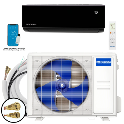 MRCOOL DIY® Select 18,000 BTU Single Zone Mini Split System 230V with Black Air Handler and 11.5 ft. DIY Quick Connect Line Set, DIYS-18-HP-B-230A11-O