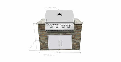 Napoleon BI32 500-Series Gas BBQ Grill Island with 30x19 Double Access Doors