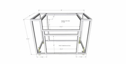 Napoleon BI32 500-Series Gas BBQ Grill Island with 30x19 Double Access Doors