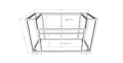 Napoleon BIG44 700-Series Gas BBQ Grill Island with 42x19 Double Access Doors