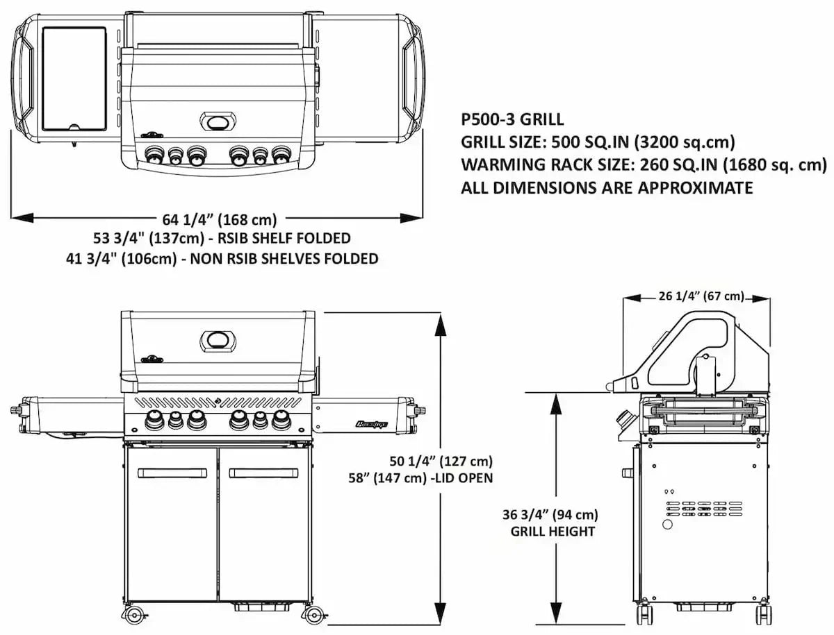Napoleon Grills Prestige 500 Gas BBQ Grill with Infrared Side and Rear Burners, Stainless Steel