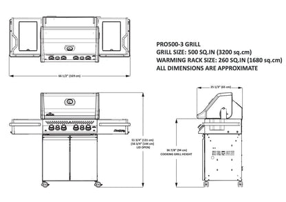 Napoleon Grills Prestige PRO 500 Gas BBQ Grill with Infrared Side & Rear Burners, Stainless Steel