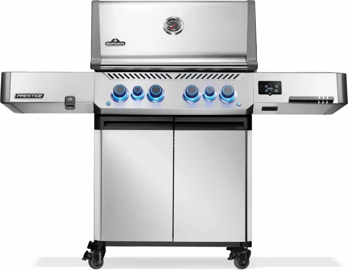 Napoleon Prestige 500 Connected Gas BBQ Grill with Infrared Side & Rear Burner, Stainless Steel
