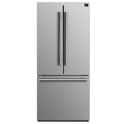 Forno Gallipoli 31-Inch French Door Refrigerator, 17.5 Cu. Ft., Stainless Steel with Internal Ice Maker (Model FFFFD1974-31SB)