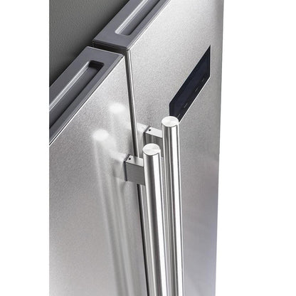 Forno Salerno 33-Inch Side-by-Side Refrigerator, Stainless Steel with Decorative Grill Trim Kit (FFRBI1805-37SG)