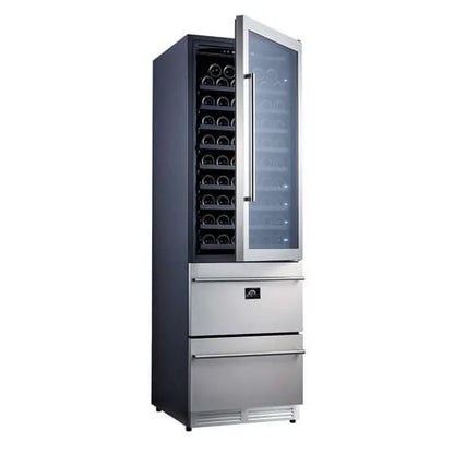 Forno Azienda 24-Inch Dual-Zone Wine Cellar, 108-Bottle Capacity, 6.25 Cu. Ft. (FWCDR6628-24S)