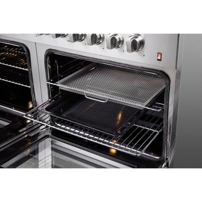 Forno Galiano 60-Inch Freestanding Dual Fuel Range with Double Oven, 8.64 cu. ft., Stainless Steel with Gold Accents (FFSGS6156-60)