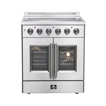 Forno Galiano 30-Inch Freestanding All-Electric Range with French Door Oven, 4.32 cu. ft., Stainless Steel (Model FFSEL6917-30)
