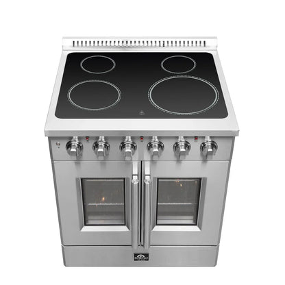Forno Galiano 30-Inch Freestanding All-Electric Range with French Door Oven, 4.32 cu. ft., Stainless Steel (Model FFSEL6917-30)