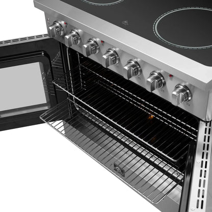 Forno Galiano 36-Inch Freestanding Electric Range with French Door Oven, 5.36 cu. ft., Stainless Steel (FFSEL6917-36)