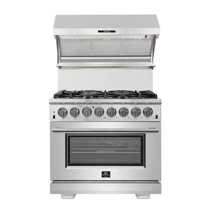 Forno Capriasca 36-Inch Freestanding Dual Fuel Range, 5.36 Cu. Ft., Stainless Steel (FFSGS6187-36)