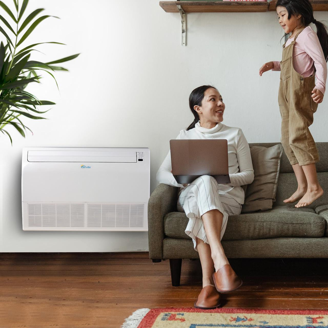 Senville AURA 12,000 BTU Floor Mounted Single Zone Ductless Mini Split - 230V - 25 SEER2 - Energy Star, SENA/12HF/IF