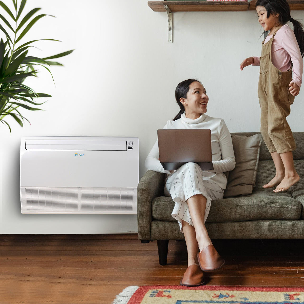 Senville AURA 18,000 BTU Floor Mounted Single Zone Ductless Mini Split - 230V - 21.50 SEER2 - Energy Star, SENA/18HF/IF