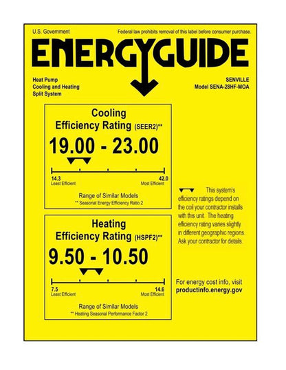 Senville AURA 30,000 BTU 3 Zone Ductless Mini Split - 230V - 23 SEER2 - Energy Star, SENA-30HF-T9912