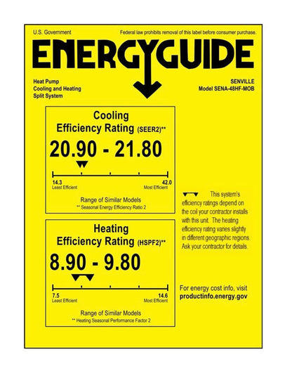 Senville AURA 45,000 BTU 5 Zone Ductless Mini Split - 230V - 21.8 SEER2 - Energy Star, SENA-48HF-F99999