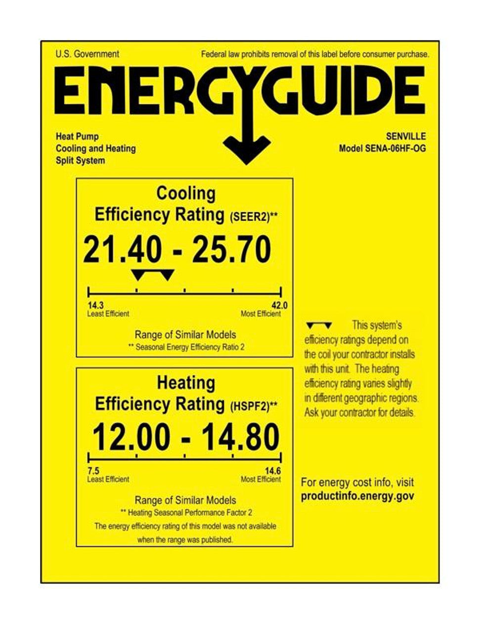 Senville AURA 6,000 BTU Single Zone Ductless Mini Split - 230V - 25.5 SEER2 - Energy Star, SENA-06HF