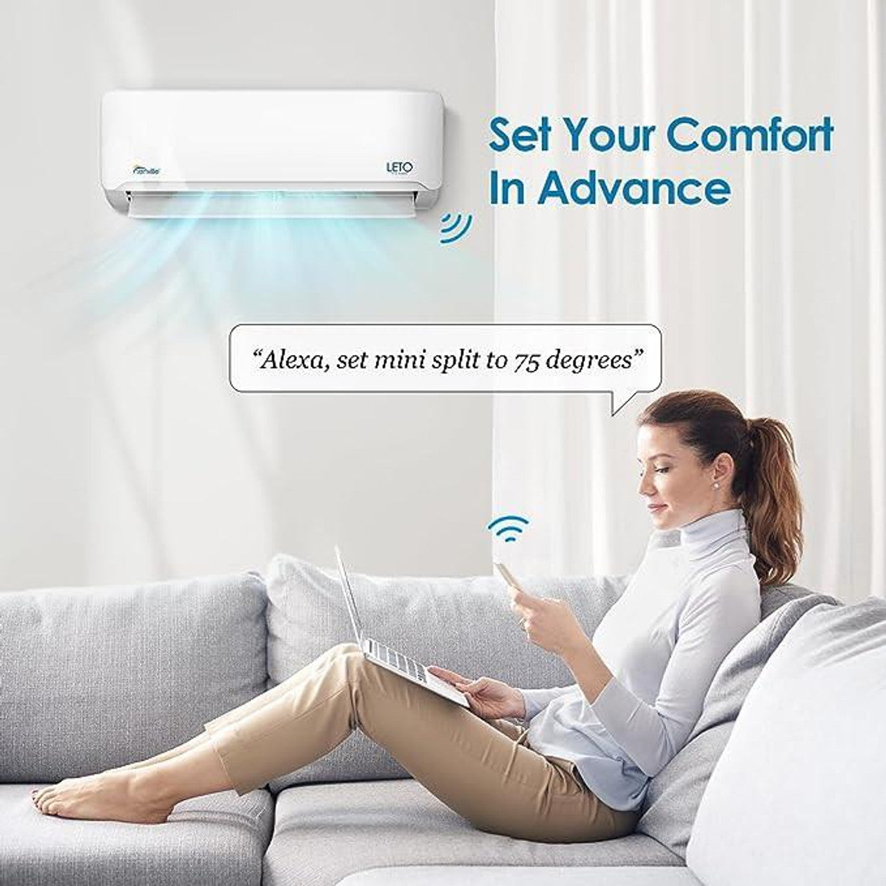 Senville LETO 24,000 BTU Single Zone Ductless Mini Split - 230V - 18.7 SEER2, SENL-24CD