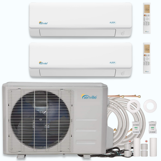 Senville AURA 24,000 BTU 2 Zone Ductless Mini Split - 230V - 25 SEER2 - Energy Star, SENA-18HF-D1212