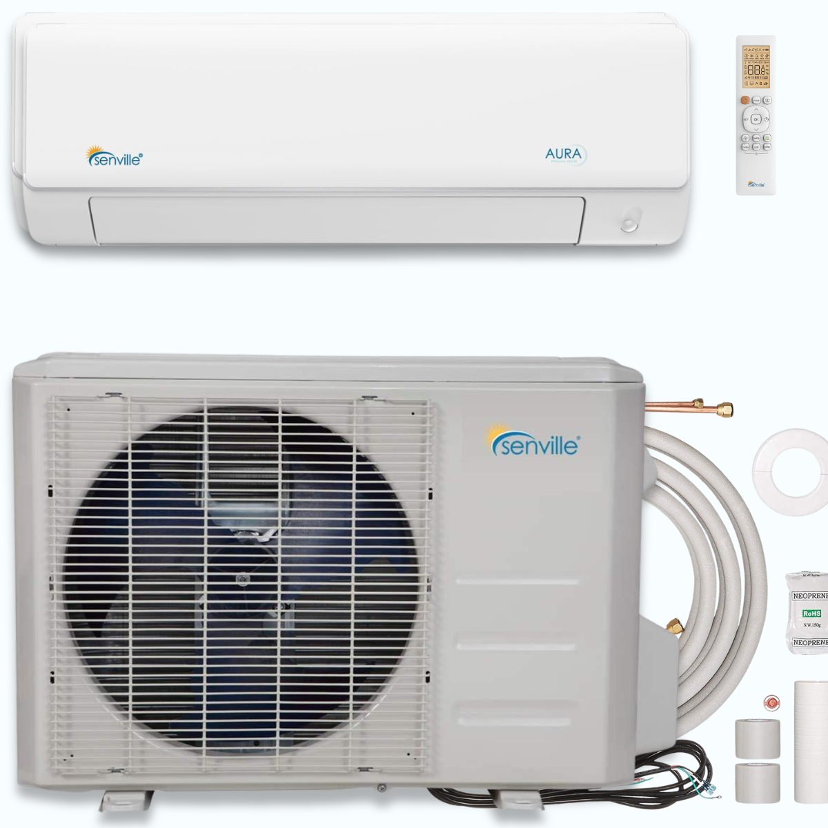 Senville AURA 33,000 BTU Single Zone Ductless Mini Split - 230V - 19.5 SEER2 - Energy Star, SENA-33HF