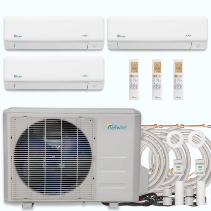 Senville AURA 36,000 BTU 3 Zone Ductless Mini Split - 230V - 23 SEER2 - Energy Star, SENA-36HF-T121212