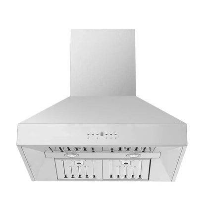 FORNO Appliance Package - 30" Dual Fuel Range, 30" Range Hood, 60" Refrigerator, AP-FFSGS6125-30-W-4