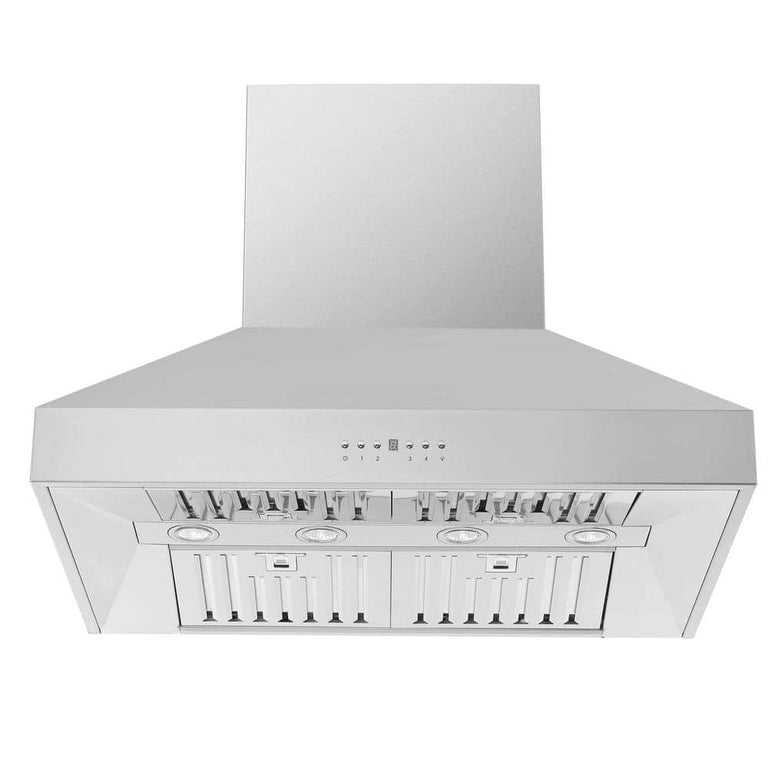 FORNO Package - 36" Electric French Door Range, Wall Mount Range Hood and Refrigerator, AP-FFSEL6917-36-3PK-1